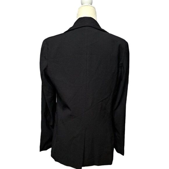 Lulu's Woman's Black Blazer Notch Lapel Long Sleeve Work Wear Processional  M - Picture 4 of 7